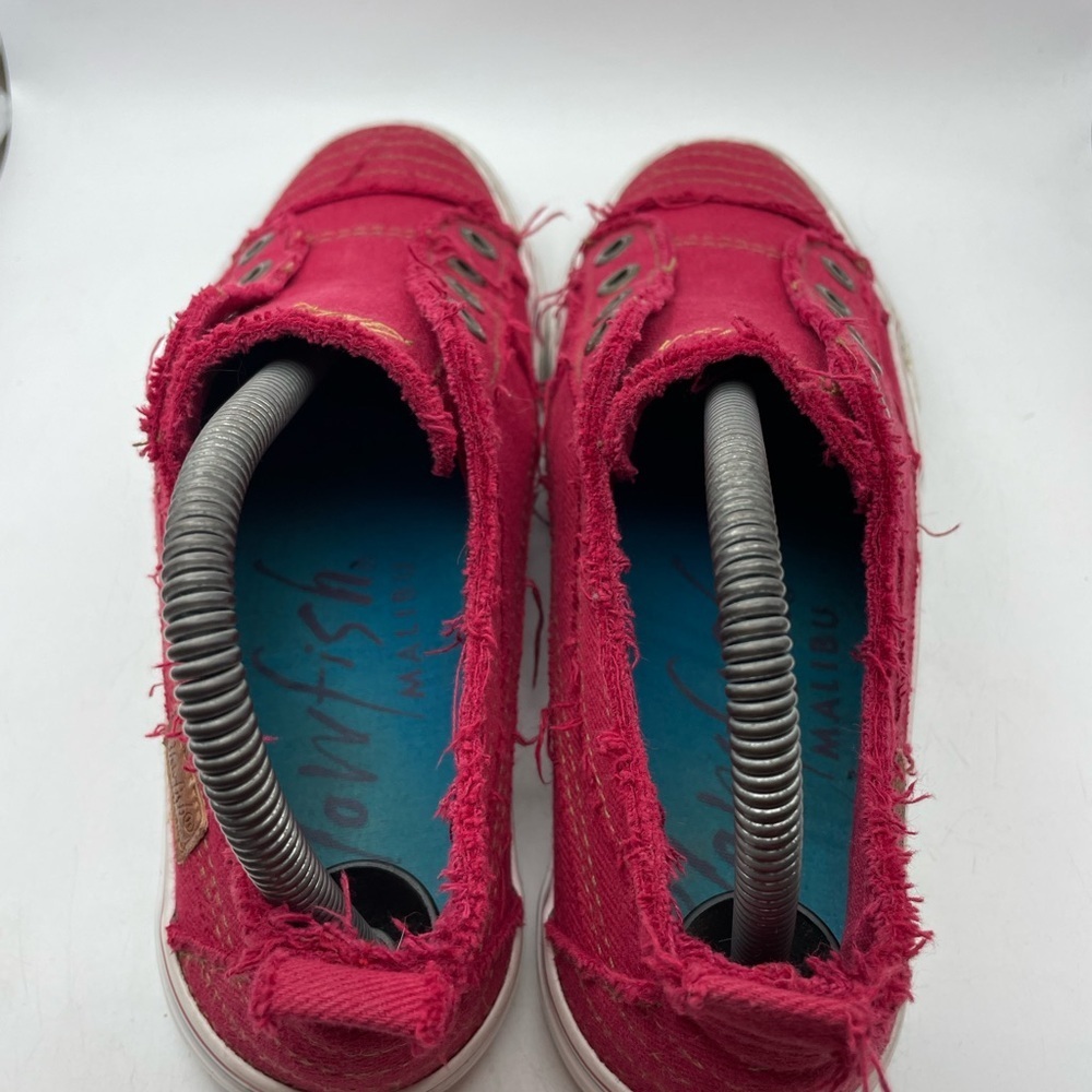 Blowfish Malibu Red distressed Canvas Sneakers women’s 8.5 - Picture 6 of 8